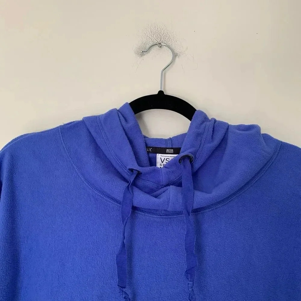 Victoria’s Secret VSX Hoodie Women’s XS Blue Fleece Pullover Long Sleeve - Picture 4 of 9